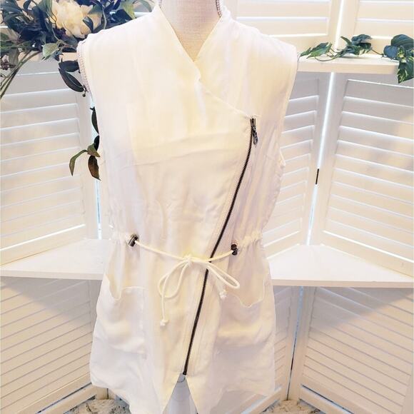 DREW NEW WHITE DRAWSTRING WAIST WITH POCKETS TUNIC SIZE SMALL - Picture 1 of 8